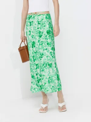 Silk Blend Printed Skirt