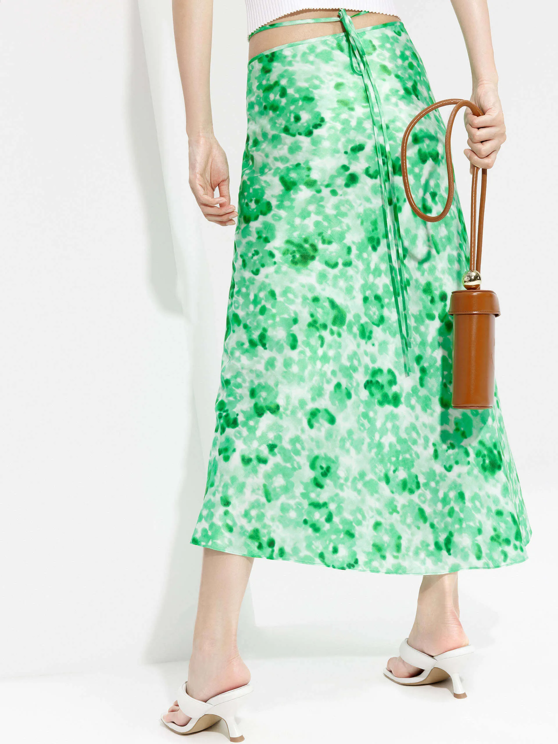 Silk Blend Printed Skirt