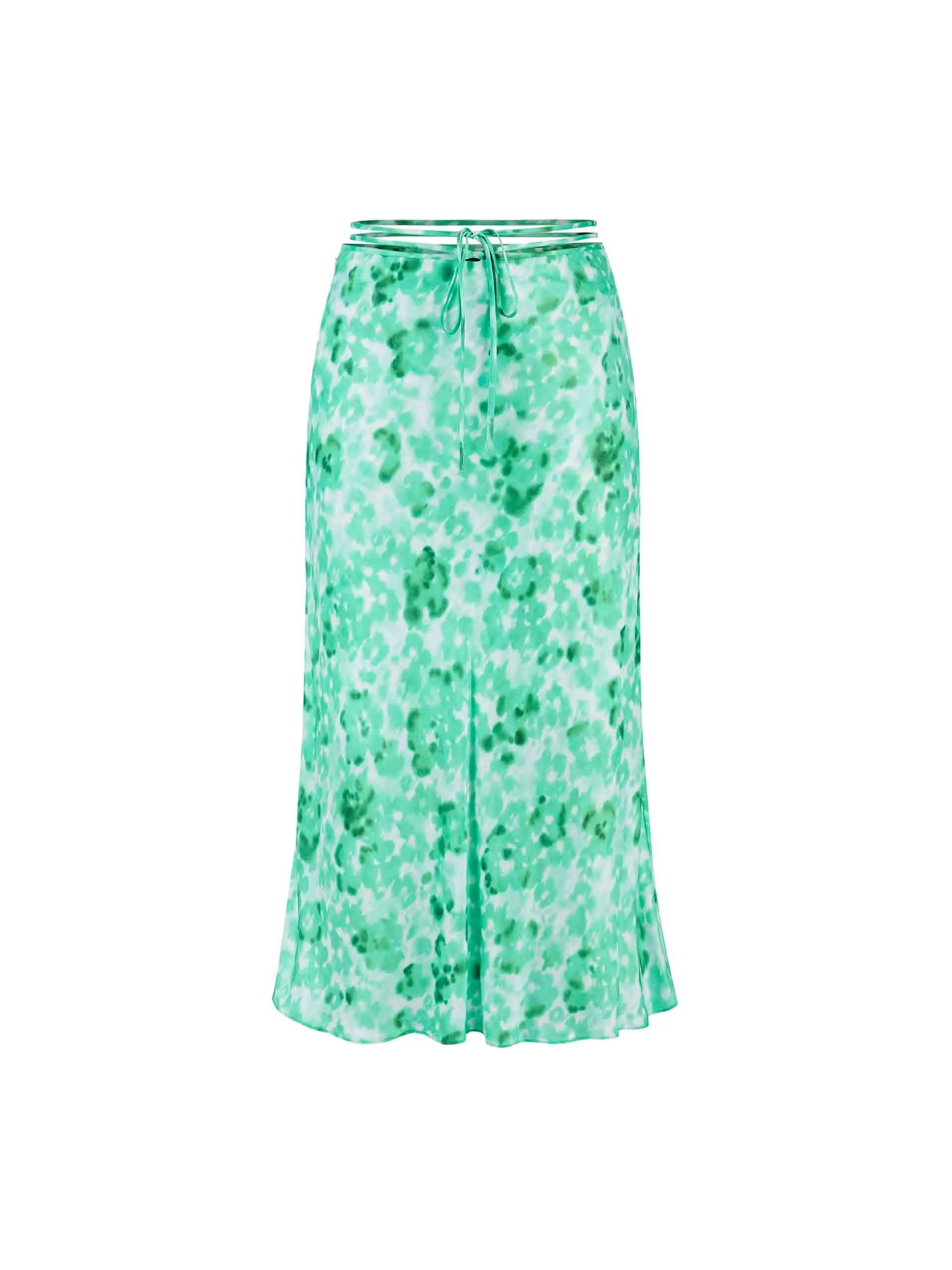 Silk Blend Printed Skirt