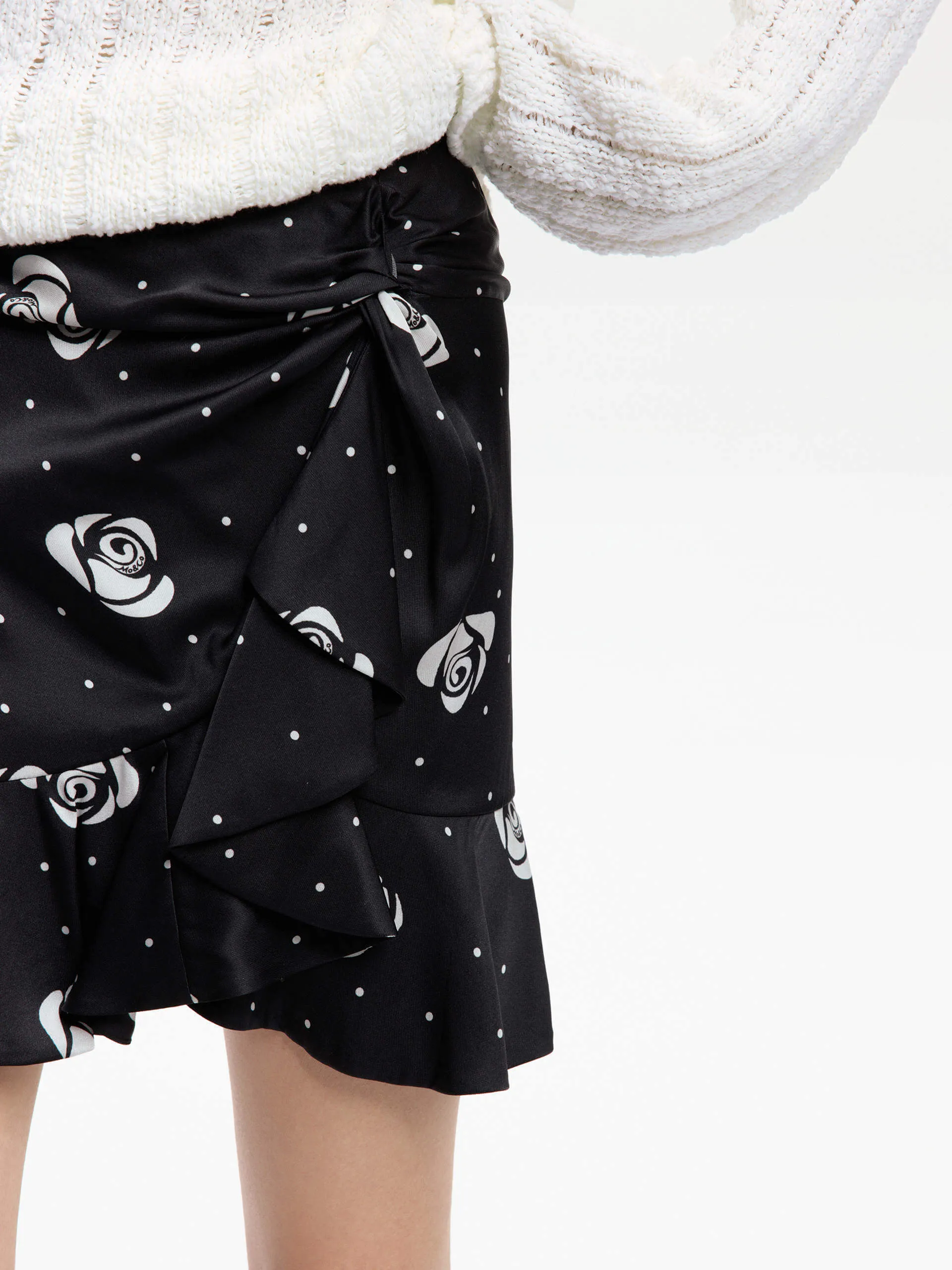 Silk Blend Twist Skirt