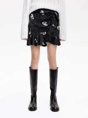 Silk Blend Twist Skirt