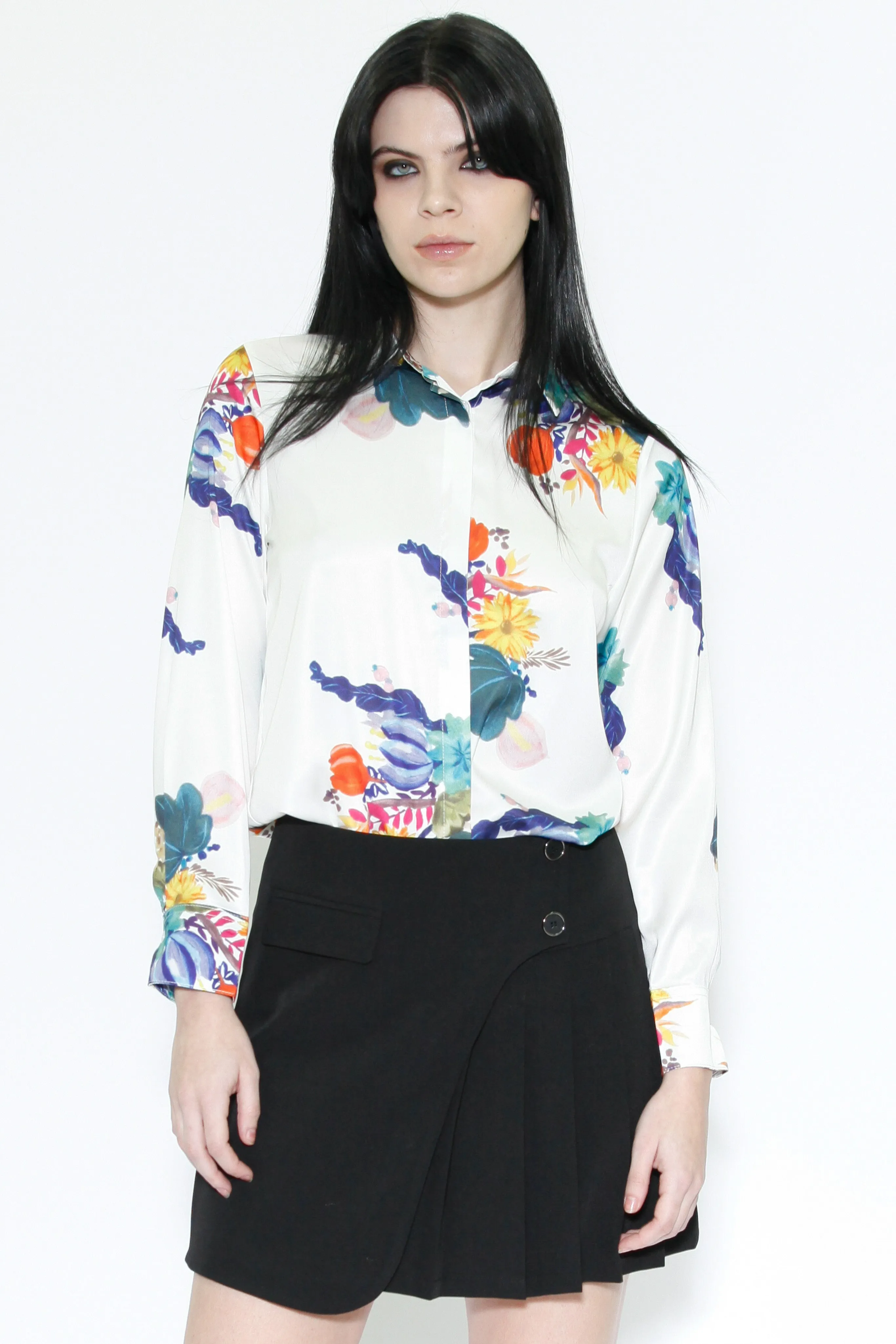 Silk Printed Art Floral Shirt