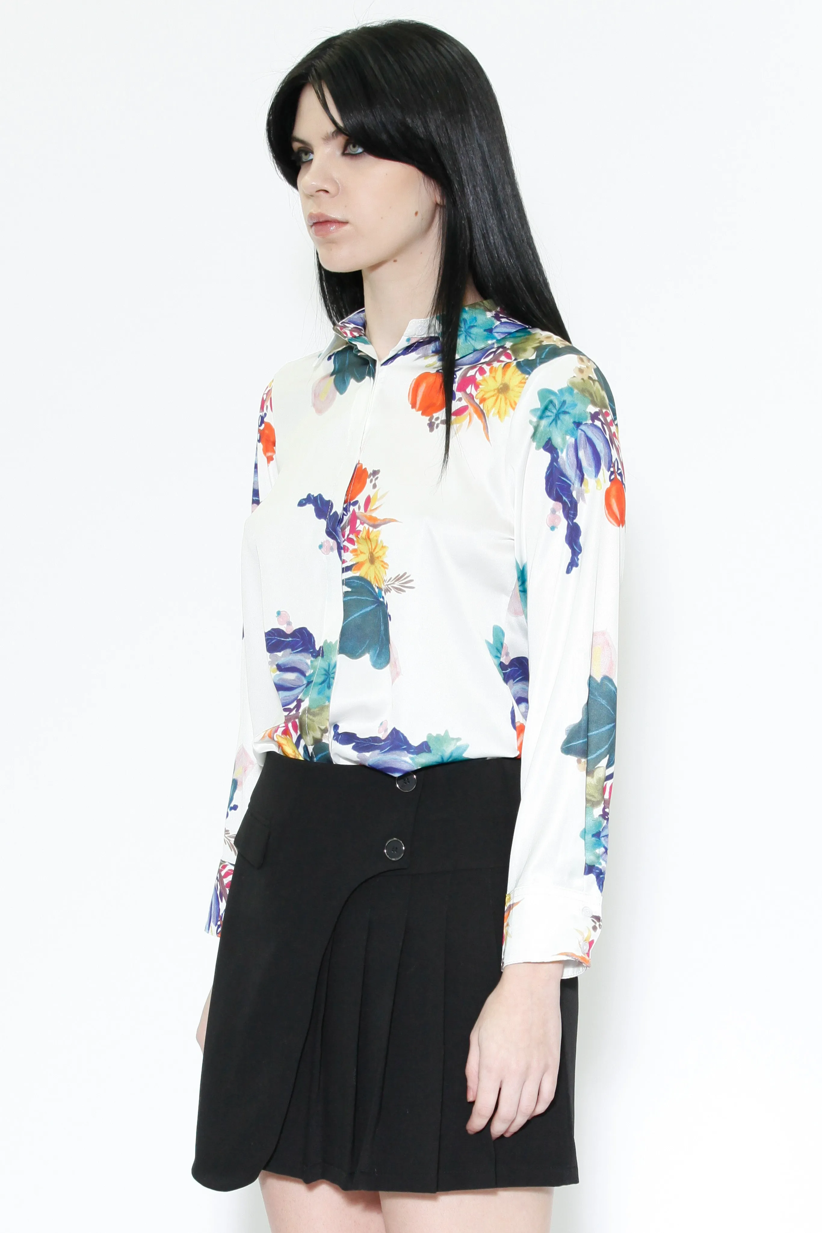 Silk Printed Art Floral Shirt