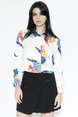 Silk Printed Art Floral Shirt