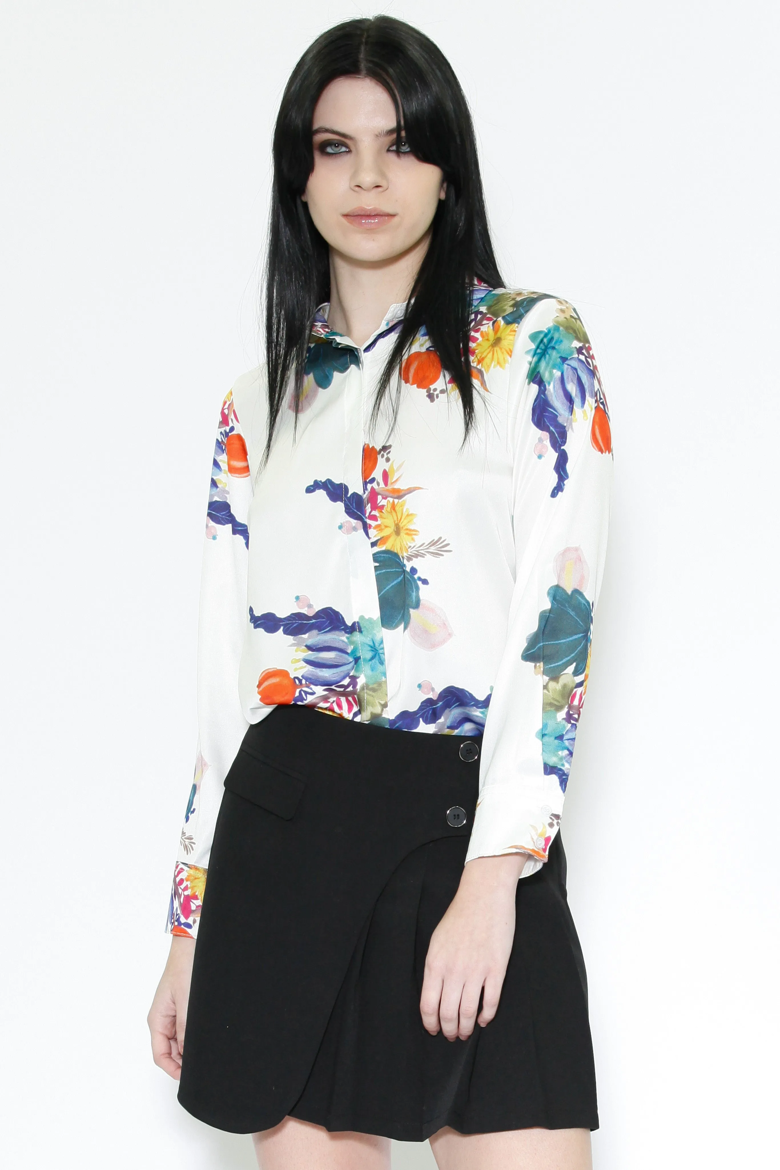 Silk Printed Art Floral Shirt