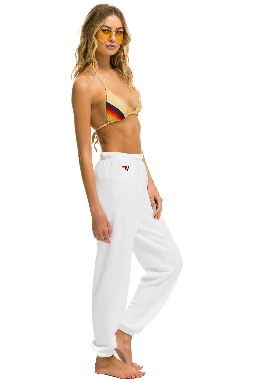 SMILEY SUNSET SWEATPANTS - WHITE