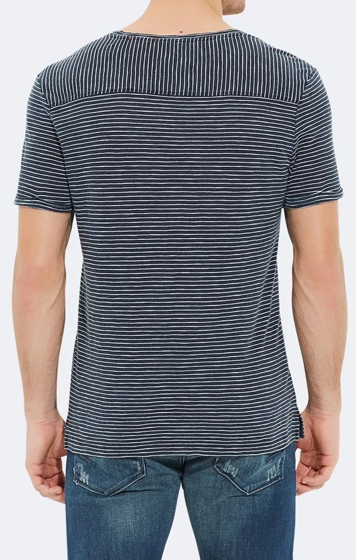 STRIPED HENLEY TEE
