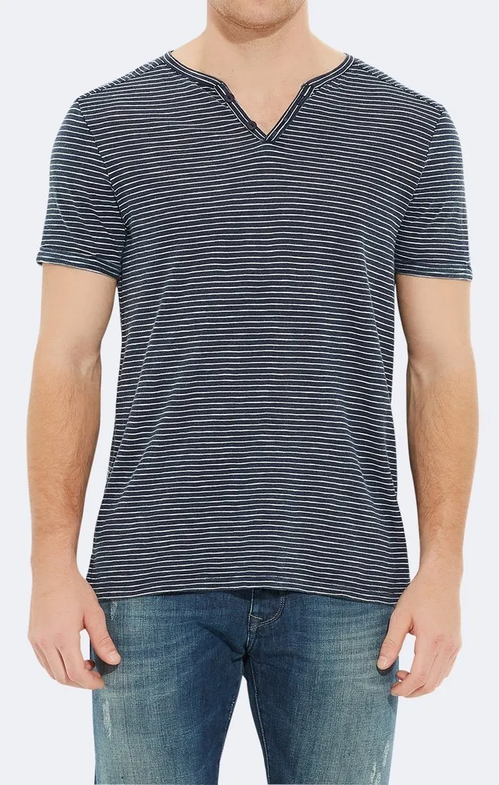 STRIPED HENLEY TEE