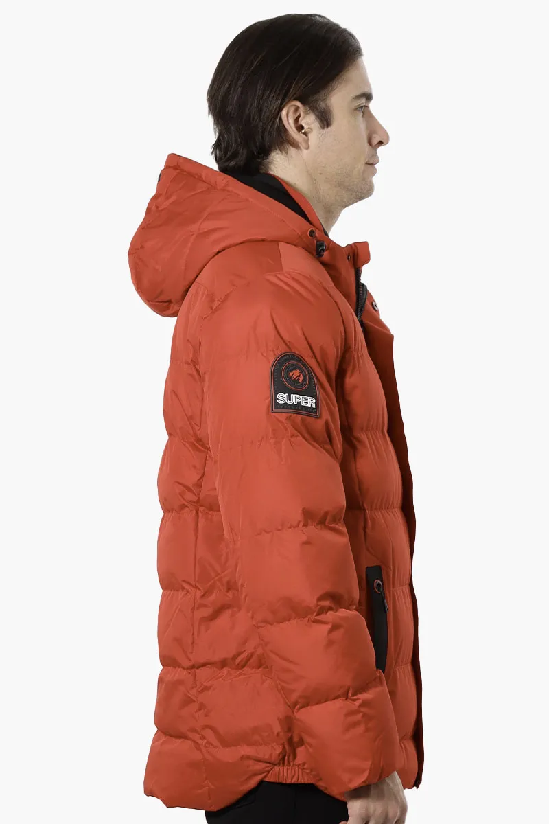Super Triple Goose Knit Collar Bubble Bomber Jacket - Red