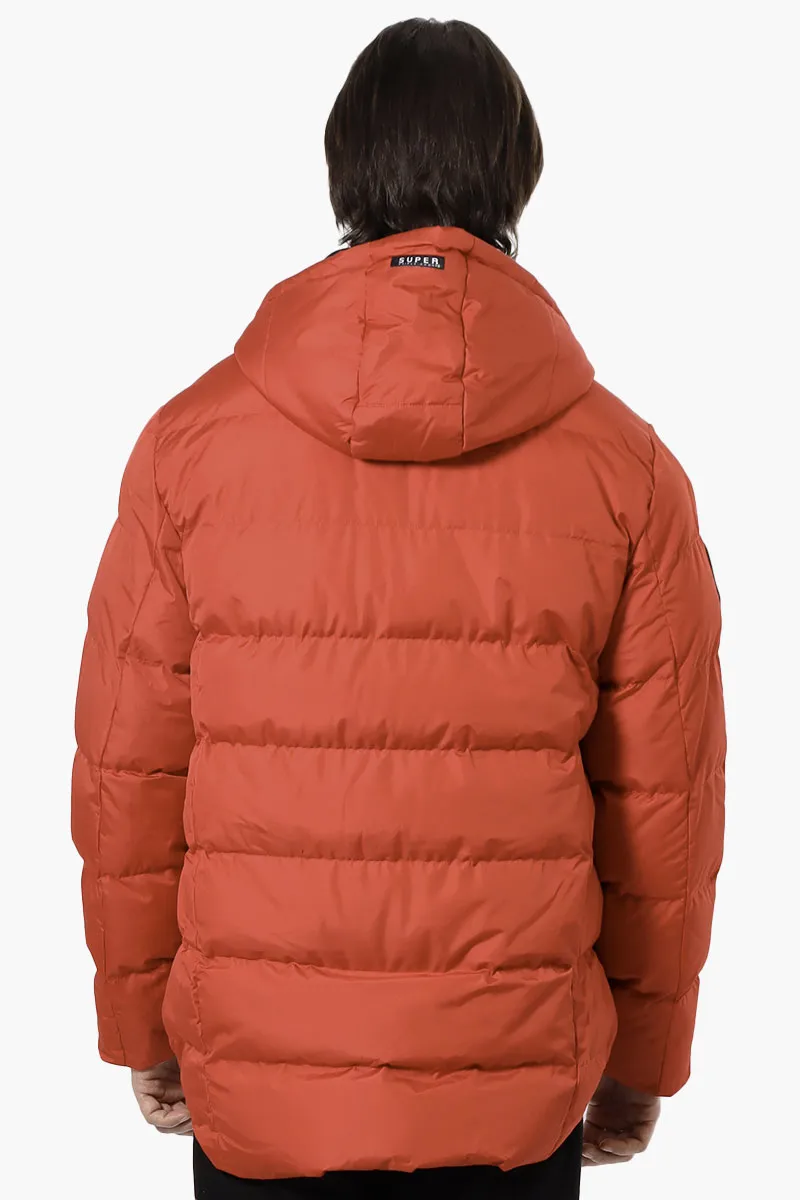 Super Triple Goose Knit Collar Bubble Bomber Jacket - Red