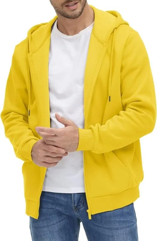 TACVASEN Men's Fleece Hoodies Zip Up Sherpa Lined Jackets Long Sleeve Sweatshirts Winter Warm Coats with Pockets