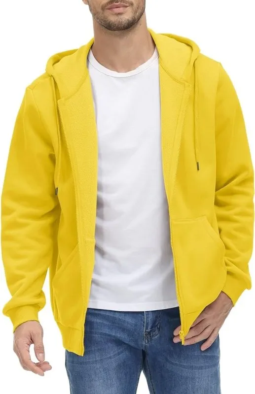 TACVASEN Men's Fleece Hoodies Zip Up Sherpa Lined Jackets Long Sleeve Sweatshirts Winter Warm Coats with Pockets