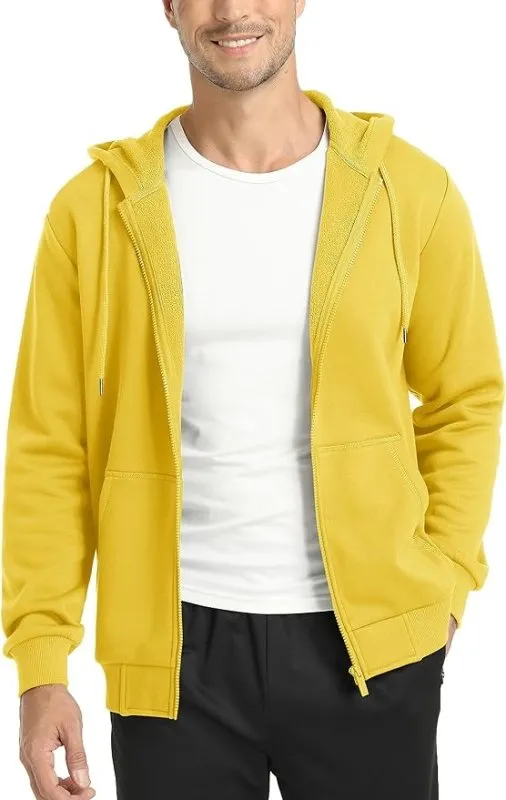 TACVASEN Men's Fleece Hoodies Zip Up Sherpa Lined Jackets Long Sleeve Sweatshirts Winter Warm Coats with Pockets