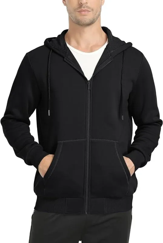 TACVASEN Men's Fleece Hoodies Zip Up Sherpa Lined Jackets Long Sleeve Sweatshirts Winter Warm Coats with Pockets