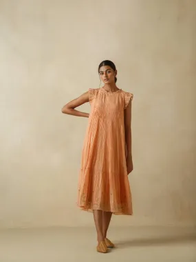 Tangerine Flutter Sleeves Dress