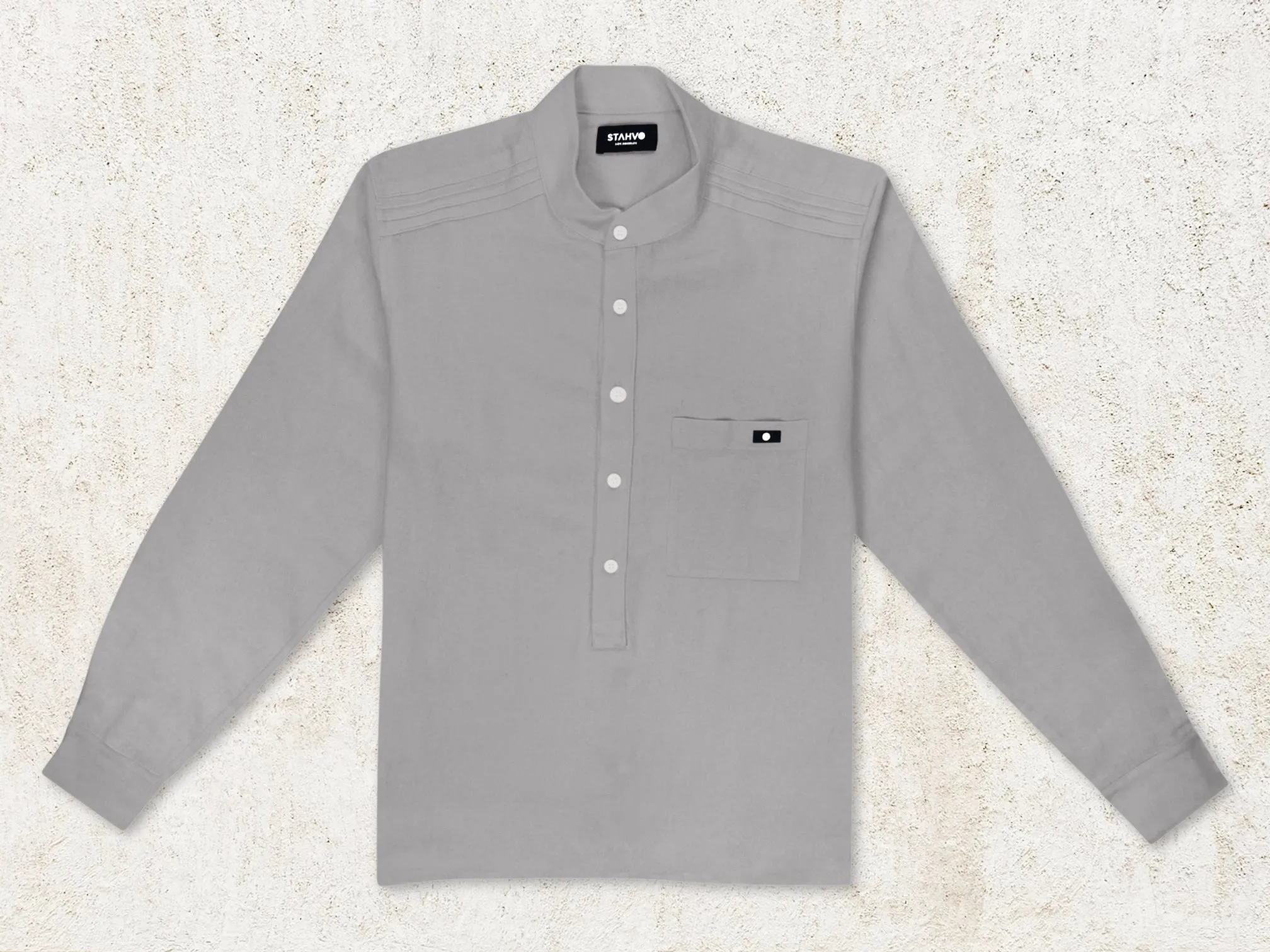 THE NAVO HENLEY SHIRT - Grey