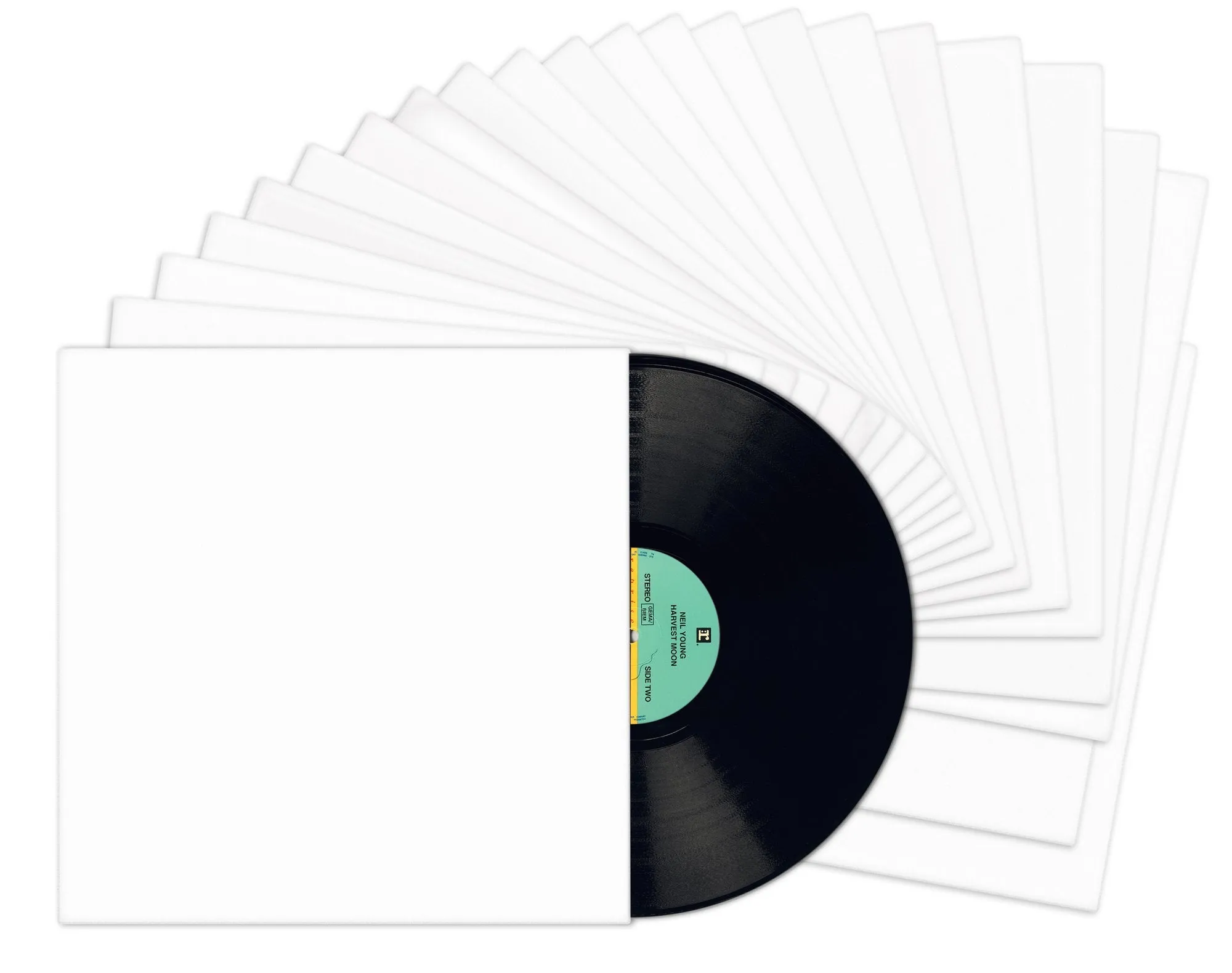 Tunephonik 12 Inch Lp Vinyl Record Jackets - White Coated W/Center Hole 25 Pack