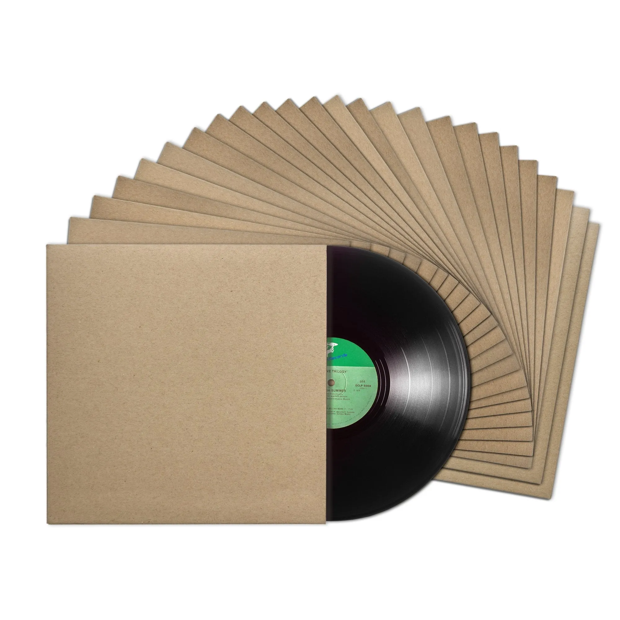 Tunephonik 12 Inch Lp Vinyl Record Jackets - White Coated W/Center Hole 25 Pack