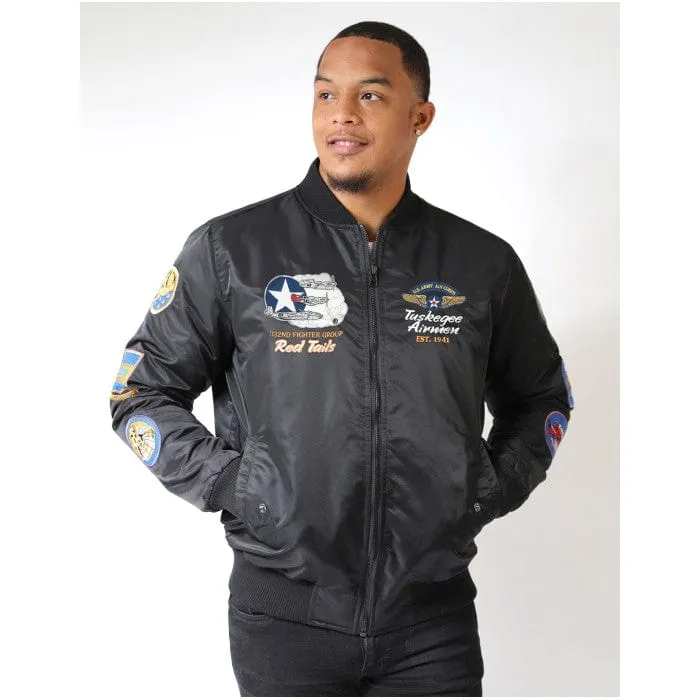 Tuskegee Airmen Squadron Patch Embroidered Bomber Jacket