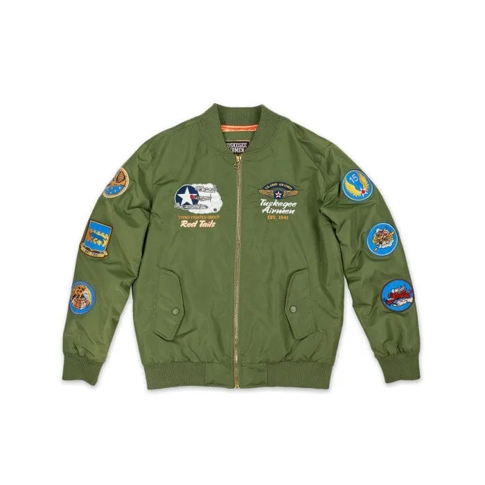Tuskegee Airmen Squadron Patch Embroidered Bomber Jacket