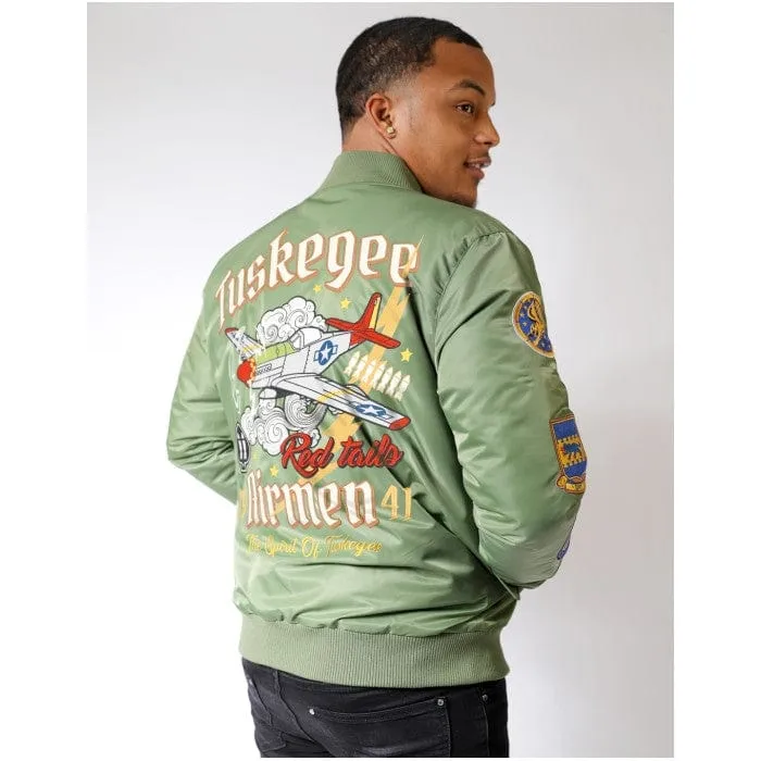 Tuskegee Airmen Squadron Patch Embroidered Bomber Jacket