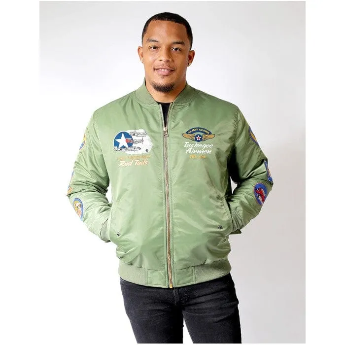 Tuskegee Airmen Squadron Patch Embroidered Bomber Jacket