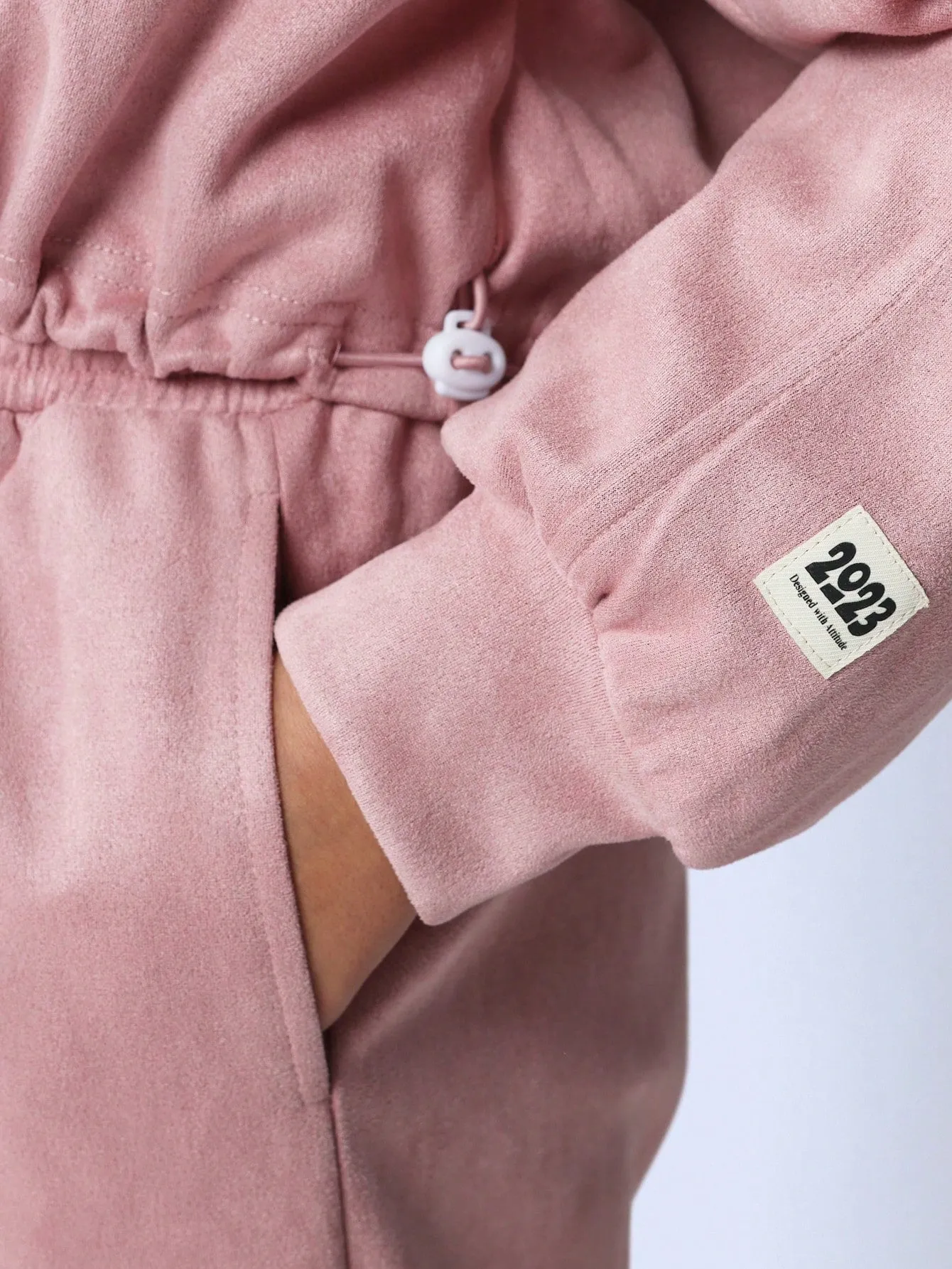 Tween Girls Comfy Essential Suedette Zip Through Elastic Hem Hoodie And Wide Leg Sweatpants 2 Piece Set