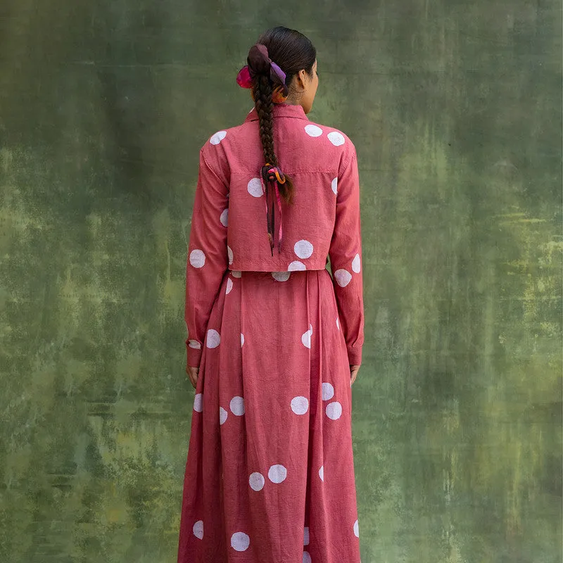 Upcycled Printed Skirt | A Line | Peach