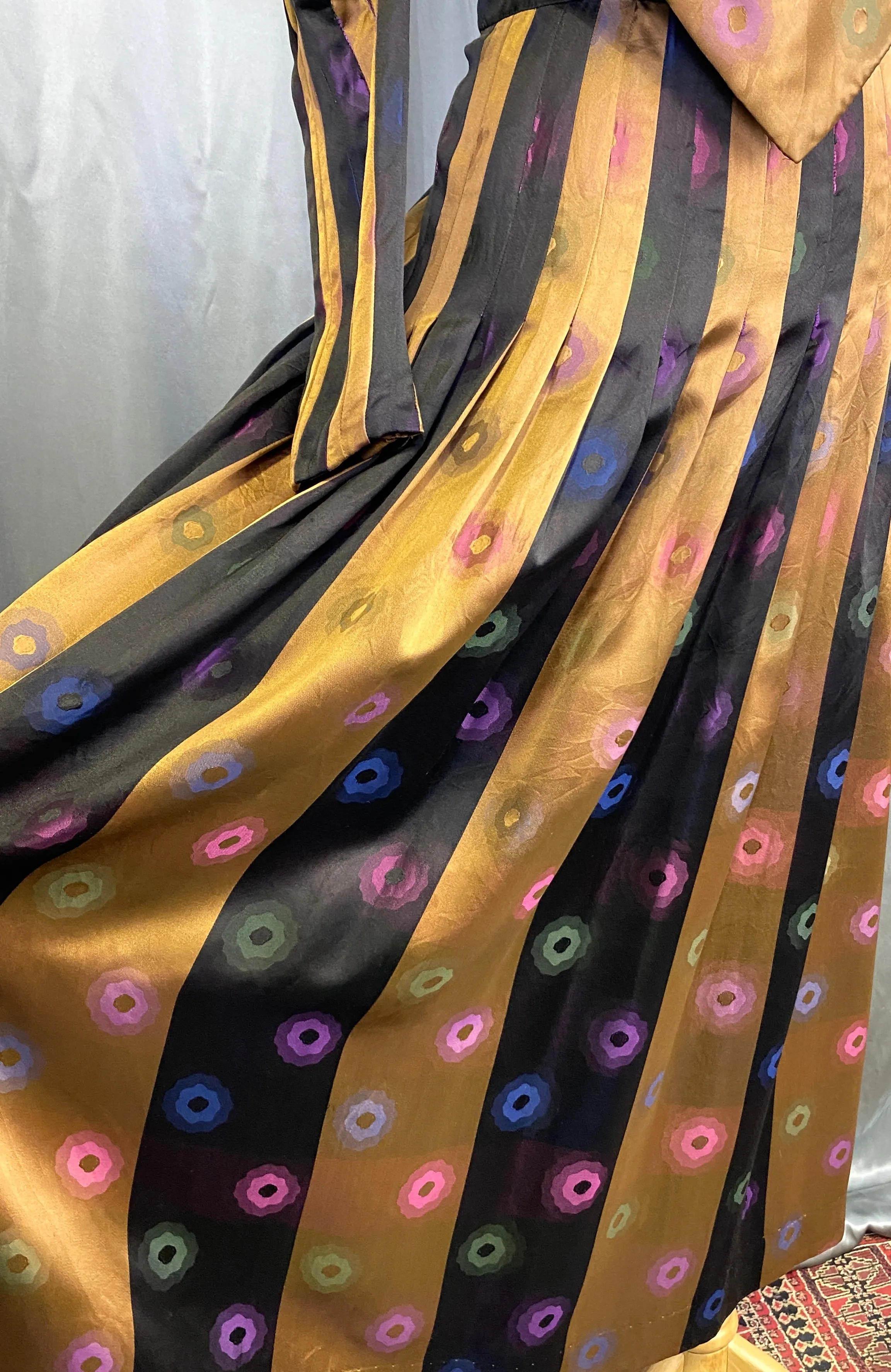 Vintage 1980s Custom Silk Satin Charmeuse Gown, Large