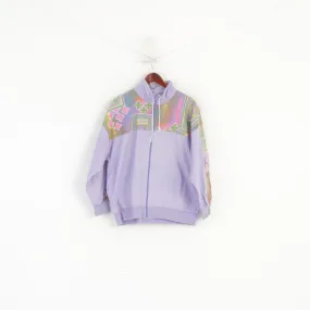 Vintage Women 44/46 L Bomber Jacket Violet Cotton Festival Full Zip Retro Top