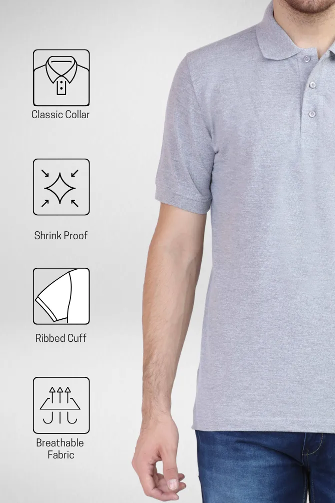 White and Grey Melange Polo T-Shirts Combo for Men