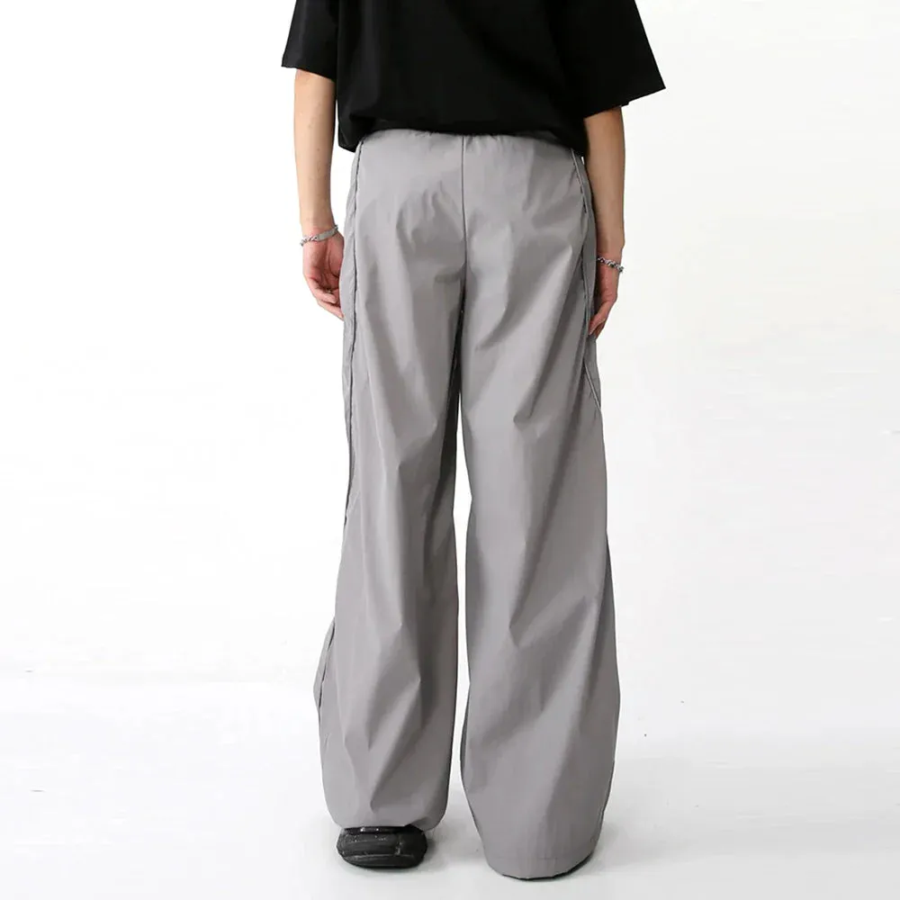 Wjczt  Men's Brown High Waist Jogger Y2K Baggy Cargo Pants Sweatpants Wide leg Trousers Men Reflective Korean Summer Pants Style 2025