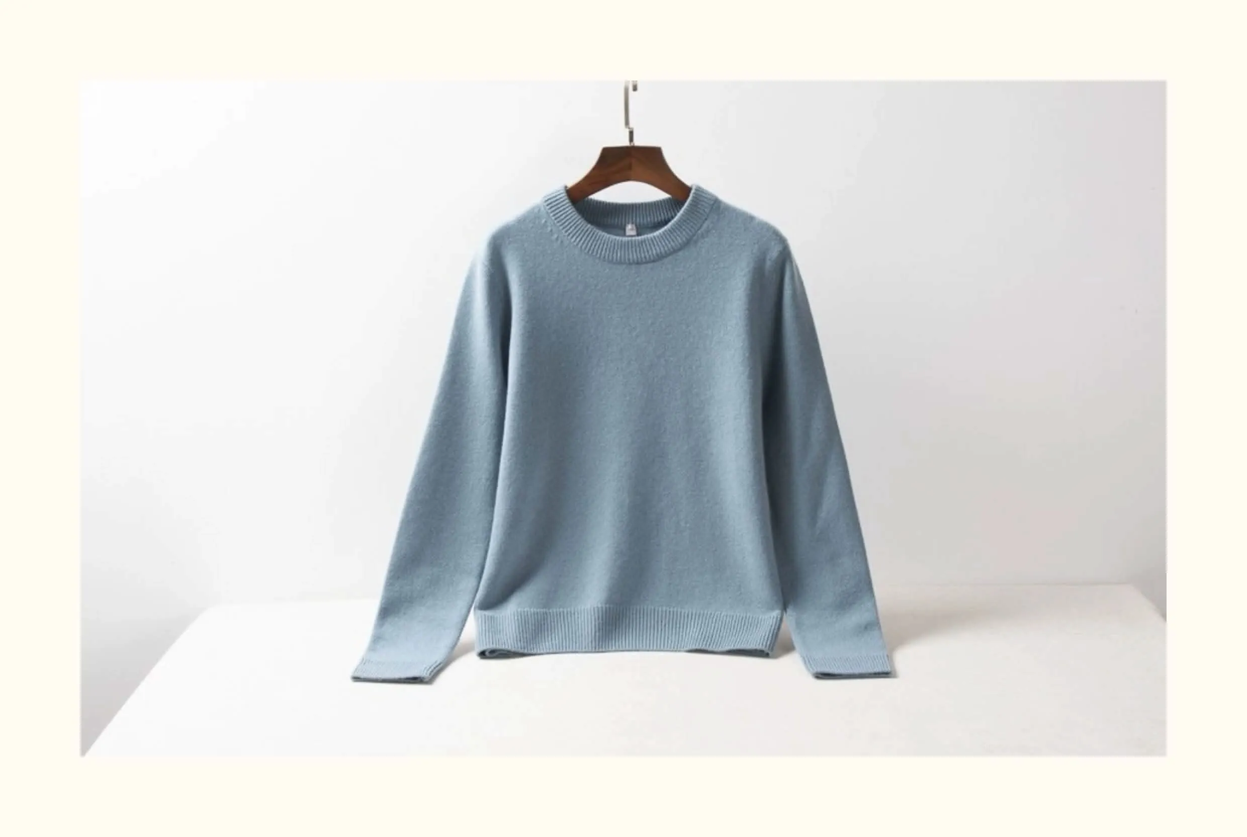 women's blue cashmere chunky sweater