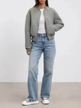 Womens Reversible Bomber Jacket in Black Sage